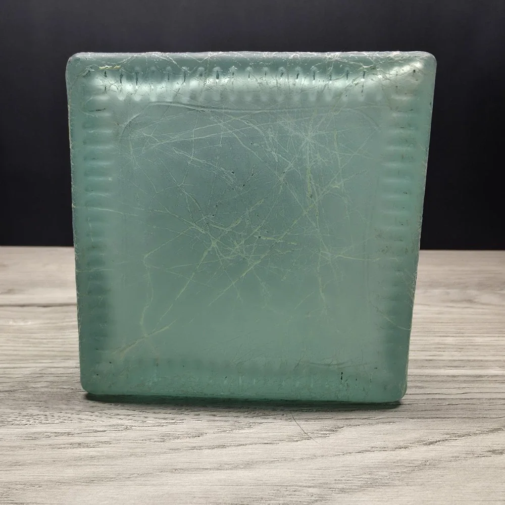 Vidrios San Miguel Vase - Sea Green/Blue Splatter Square Vase -  11.25
